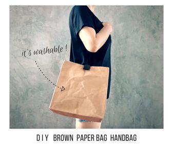 diy brown paper bag handbag by saltymom.net washable paper fabric Washable Paper Bag, Washable Paper, Paper Fabric, Brown Paper Bag, Brown Paper, At Last, Sewing Bag, Diy Bag, Diy Paper