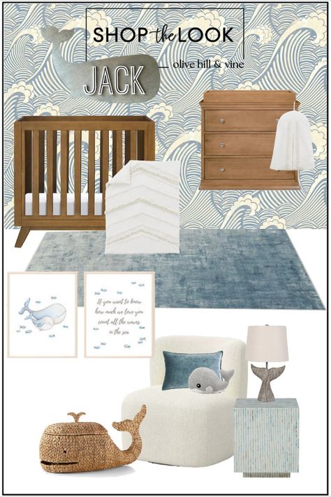 Ocean Nursery Ideas, Coastal Nursery Boy, Ocean Nursery Theme, Whale Themed Nursery, Ocean Baby Rooms, Mural Ocean, Sea Nursery Theme, Sea Life Nursery, Nautical Baby Room