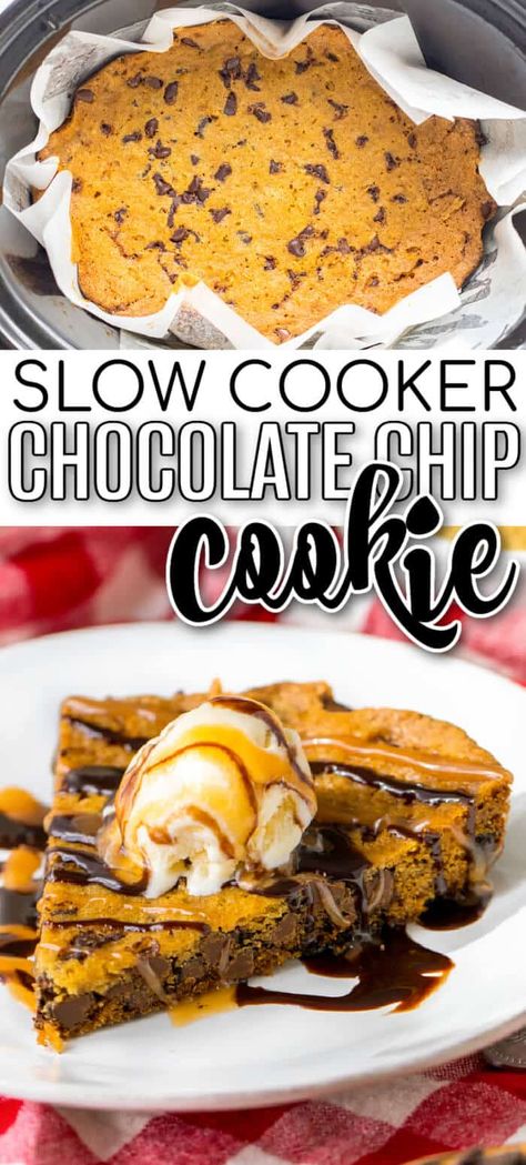 Slow Cooker Cookie, Crock Pot Cookies, Crock Pot Recipes Dessert, Dump Cake Recipes Crock Pot, Crock Pot Desserts Easy, Crockpot Cookies, Crock Pot Dump Cake, Crockpot Desserts Easy, Crockpot Cakes