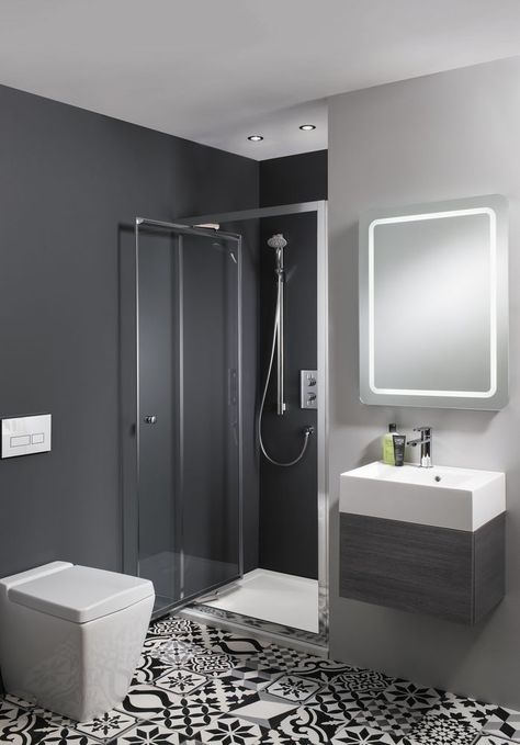 Bathrooms: clever space-saving ideas Small Shower Room Ideas Uk, Small Shower Room Ideas, Shower Room Ideas, Moody Room, Mirrored Cabinets, Small Shower Room, Small Shower Remodel, Suite Ideas, Small Shower