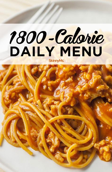 This nutrient-dense and healthy 1800-Calorie Daily Menu is filled with delicious food that’s easy to make. #mealprep #weightlossrecipes #cleaneating 1800 Calorie Diet, 1800 Calorie Meal Plan, Macro Meal Plan, Calorie Meal Plan, Macro Meals, 1200 Calories, Heart Healthy Recipes, Calorie Counting, Nutrient Dense