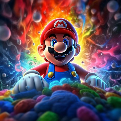 Step into a trippy world with our AI-generated Mario graphics against a psychedelic background. #Mario #AIgenerated #PinterestSEO Mario Day, Mario Y Luigi, Super Mario Coloring Pages, Cartoons Hd, Super Mario Kart, Mario Bros Party, Sublimation Ideas Projects Inspiration, Mario Coloring Pages, Chicano Art Tattoos