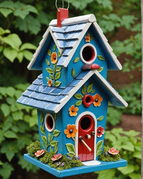 20 Stunning Birdhouses For Your Garden – ToolzView Painted Bird Houses Ideas, Bird Houses Ideas, Birdhouse Post, Mosaic Birdhouse, Teapot Birdhouse, Bird House Plans Free, Diy Birdhouse, Bird Houses Ideas Diy, Beautiful Birdhouses