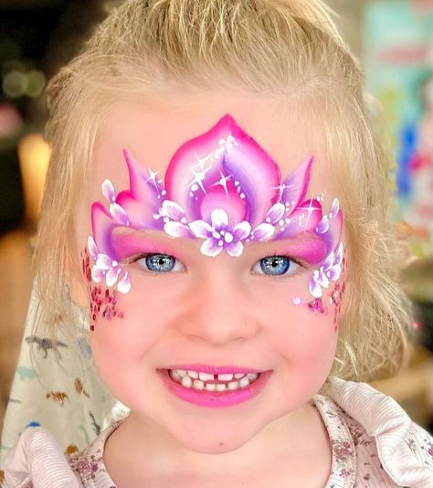 Elsa Crown Face Paint, Face Paint Crown, Princess Crown Face Paint, Face Painting Princess, Elsa Face Paint, Crown Face Paint, Princess Face Paint, Disney Face Painting, Easter Face Paint