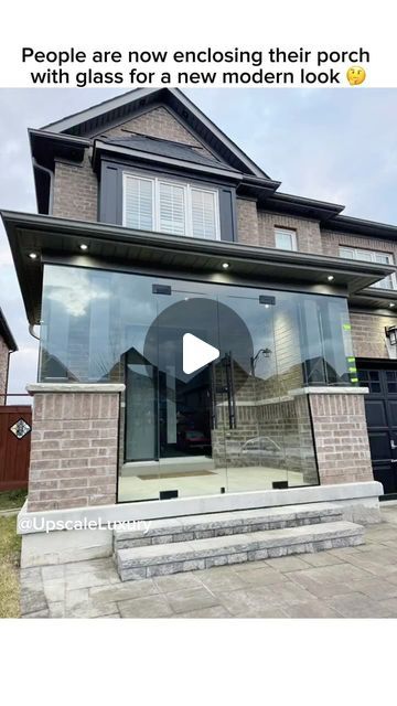 ⠀⠀⠀⠀⠀⠀ ⠀⠀⠀⠀⠀⠀   📍Atlanta,GA on Instagram: "Thoughts? People are now enclosing their porch with glass for a new modern look." Frameless Glass Porch, Modern Glass Porch, Glass Porch Enclosed, Glass Porch Ideas Entrance, Glass Front Porch, Porch Ideas Entrance, Glass Porch, Porch Windows, Instagram Thoughts