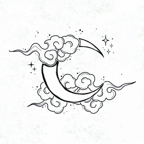 Inspiration Tattoos, Tattoo Art Drawings, Mini Drawings, Simplistic Tattoos, Tattoo Design Drawings, Tattoo Stencils, Pretty Tattoos, Moon Tattoo, Line Art Drawings