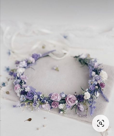 Lavender Flower Crown, Flower Crown Flower Girl, Flower Hair Accessories Wedding, Purple Stuff, Purple Flowers Wallpaper, Wedding Purple, Purple Accessories, Flower Girl Crown, Girls Crown