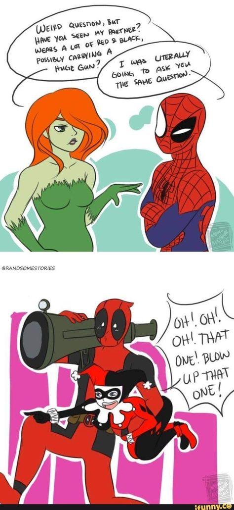 Deadpool Funny, Superhero Memes, Best Crossover, Deadpool And Spiderman, Deadpool Comic, Univers Dc, Funny Marvel Memes, Dc Memes, Marvel Vs Dc