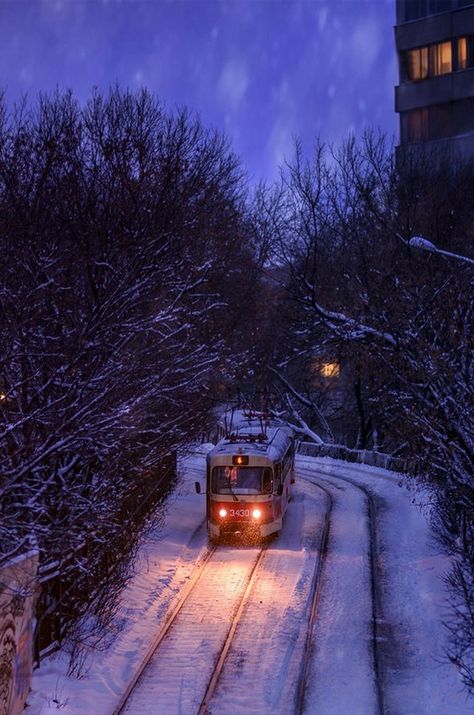 Russia, Trees, Train, Building