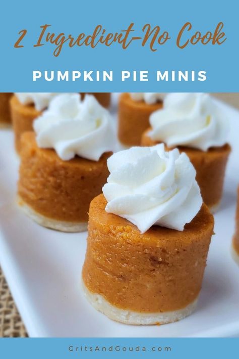 Individual Pumpkin Pie, Pumpkin Pie Bites, Mini Pumpkin Pie, Finger Food Desserts, No Bake Pumpkin Pie, Mini Pumpkin Pies, Pie Bites, Easy Pie Recipes, Pumpkin Pies