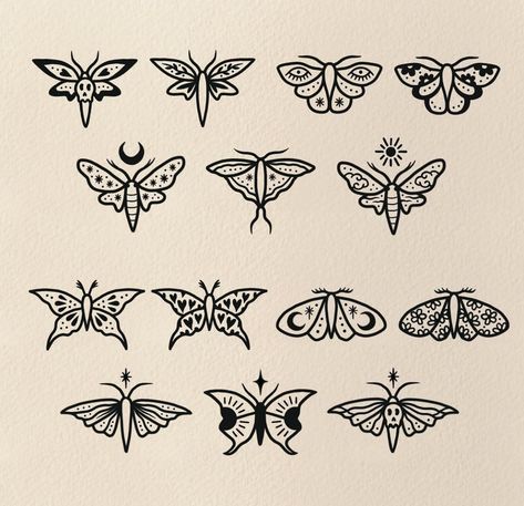 Stick And Poke Moth Tattoo, Flash Moth Tattoo, Moth Stick N Poke, Small Moth Drawing, Moth Tattoo Flash Sheet, Moth Tattoos Simple, Small Moth Tattoo Design, Simplistic Moth Tattoo, Tiny Moth Tattoo Simple