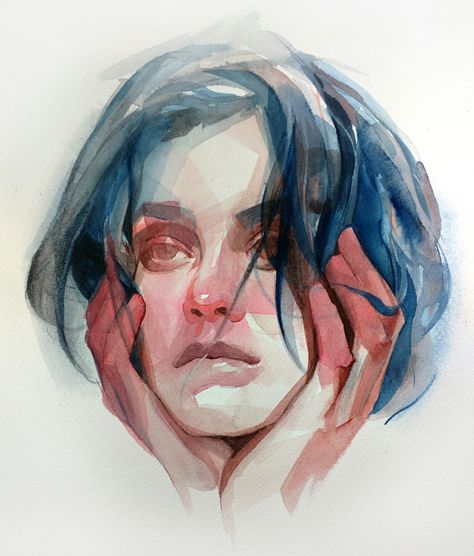 Gestural Brush Strokes and Focused Color Palettes Form Watercolor Portraits by Nick Runge | Colossal Nick Runge, Portraits Of People, Watercolor Face, Watercolor Workshop, Soft Edges, Colossal Art, Arte Inspo, Art And Illustration, Watercolor Portraits