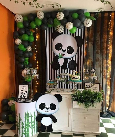 Panda Themed Birthday Party, Panda Baby Shower Theme, Bear Baby Shower Ideas, Panda Birthday Theme, Panda Birthday Party Decorations, Panda Themed Party, Panda Decor, Panda Baby Showers, Panda Theme