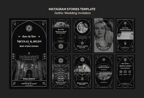 Gothic Invitation Template, Gothic Templates, Goth Website Design, Goth Website, Gothic Website Design, Gothic Design Graphic, Gothic Graphic Design, Rush Aesthetic, Mystical Wedding