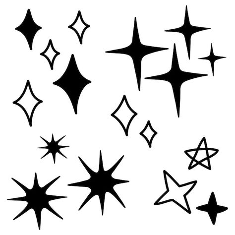 Sparkle Reference, Galaxy Things, Ninja Stars, Star Vector, Stars Vector, Astronaut Wallpaper, Ninja Star, Design Drawings, Black And White Illustration