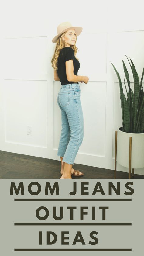 Simple Mom Jeans, Easter Jeans Outfit, Mom Easter Outfit Casual, What To Wear Today Summer Casual, Cute Easter Outfits For Women Casual, Cropped Mom Jeans Outfit, Casual Easter Outfits For Women Jeans, Easter Casual Outfits For Women, What To Wear With Mom Jeans