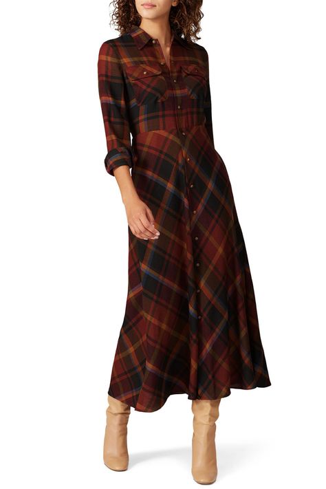 Plaid Dress Outfit, Ralph Lauren Tartan, Ralph Lauren Womens Clothing, Tartan Shirt, Gaun Fashion, Grunge Dress, Tartan Dress, Plaid Dress Shirt, Check Dress