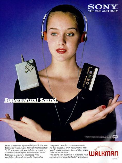 80s Ads, Stereo Player, Sony Headphones, Sony Walkman, Retro Gadgets, New Retro Wave, Retro Ads, Cassette Player, Old Ads