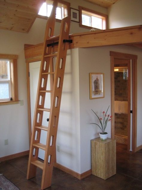 Loft Ladder Ideas, Casa Hobbit, Ladder Stairs, Loft Inspiration, Tiny House Stairs, Attic Loft, Loft Stairs, Loft Ladder, House Loft