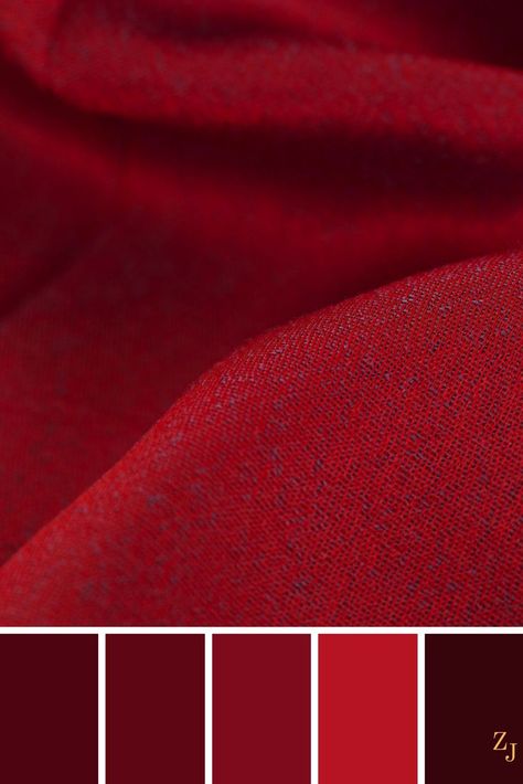 ZJ Colour Palette 299 #colourpalette #colourinspiration Velvet Red Color Palette, Scarlet Color Palette, Red Velvet Color Palette, House Colors Interior, Color Schemes With Red, Red Color Scheme, Red Palette, Ideas For House, Red Color Palette