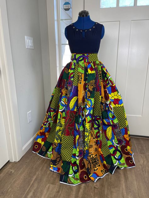 Long Ankara Skirts Designs, Ankara Skirts Designs, African Print Skirt Ankara Styles, Long African Skirt, Ankara Maxi Skirt, Latest Lace Styles, Plus Size Maxi Skirt, Ankara Skirt Styles, African Maxi Skirt