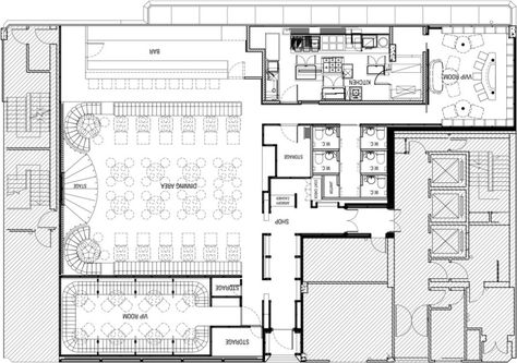 Step inside the Incredible Speakeasy Hidden behind an Umbrella Boutique Banquet Hall Plan Layout Design, Secret Doorway, Speakeasy Restaurant, Hotel Floor Plan, Senior Thesis, Speakeasy Bar, Glamorous Interiors, Garden Restaurant, Layout Plan