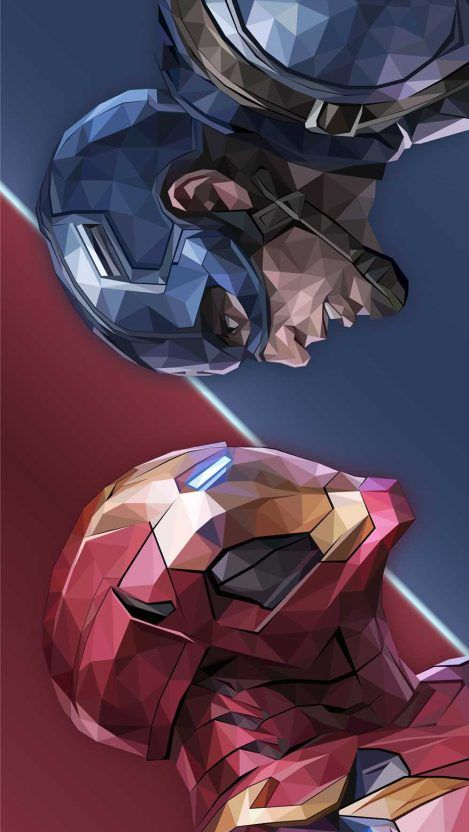 Iron Man vs Cap iPhone Wallpaper Kapten Marvel, Poster Marvel, Iron Man Wallpaper, Poly Art, Iron Man Avengers, Iron Man Art, Marvel Drawings, Marvel Artwork, Avengers Wallpaper