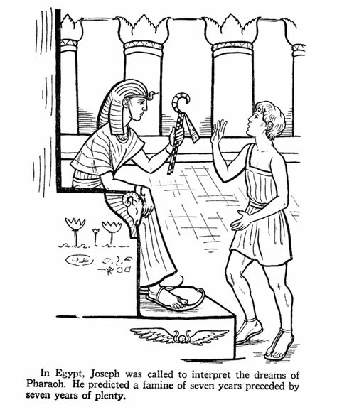 Joseph in Egypt Bible Story Colouring Bible Joseph, Joseph Bible Crafts, Joseph In Egypt, Bible Coloring Sheets, Lds Coloring Pages, Old Testament Bible, Sunday School Coloring Pages, Bible Story Crafts, Preschool Bible