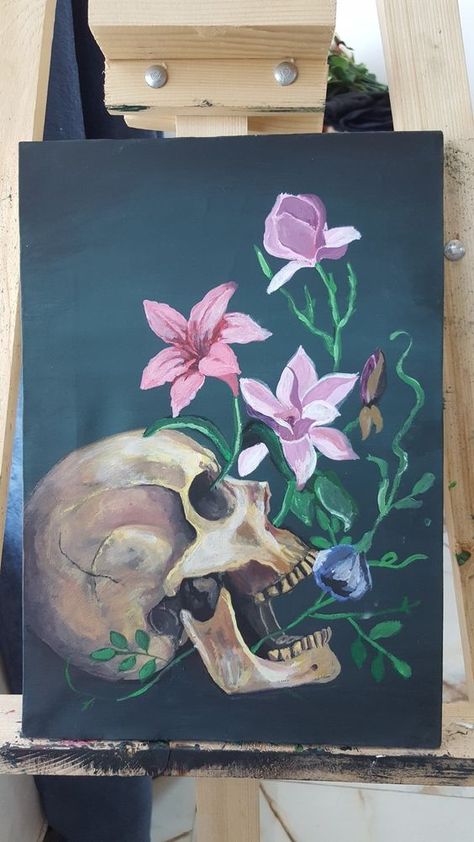 Dark Meaning Paintings, Painting Ideas For Lost Loved Ones, Painting Aesthetic Ideas On Canvas, Edgy Canvas Painting, Scary Canvas Painting, Skull Painting Ideas On Canvas, Witchy Acrylic Painting, Witchy Canvas Painting, Painting Ideas On Canvas Aesthetic Vintage