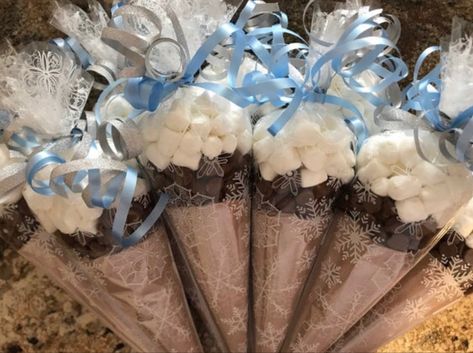 Winter Wonderland favors #winter #snowflakes #winterONEderland #birthday Winter Wonderland Favors, Hot Chocolate Party Favors, Winter Party Favor, Hot Chocolate Favors, Boynton Beach Florida, Diy Hot Chocolate, Hot Chocolate Cocoa, Hot Cocoa Mix, Frozen Themed