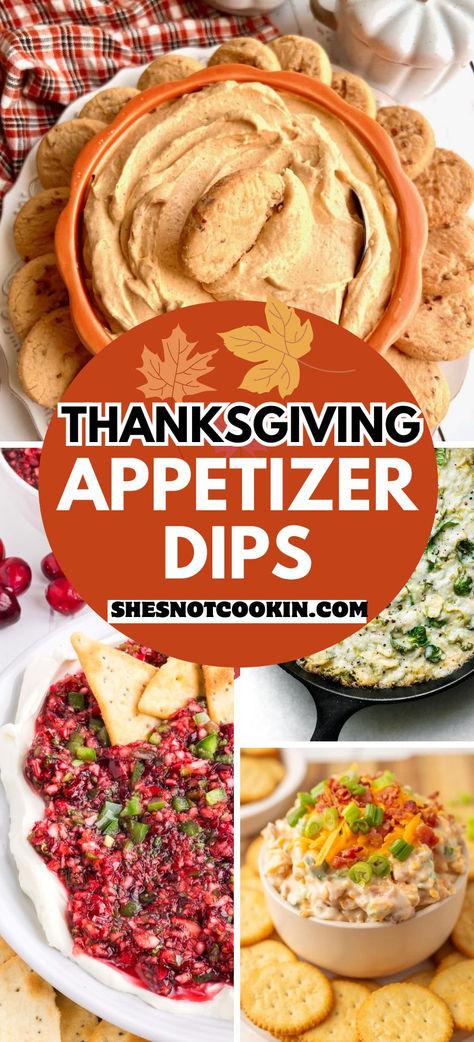 Photo collage of Thanksgiving dips for a party. Fall Dips, Thanksgiving Dips, Thanksgiving Potluck Recipes, Thanksgiving Dip, Thanksgiving Appetizers Dips, Easy Thanksgiving Appetizers, Friendsgiving Appetizers, Potluck Appetizers, Best Thanksgiving Appetizers