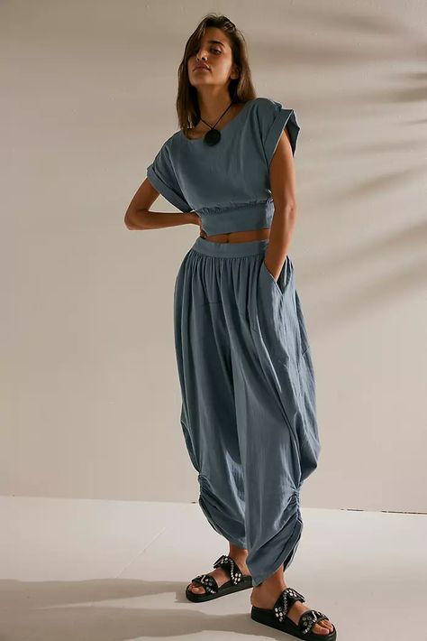 free-est Collection: Swim, Summer + Beach Clothes | Free People Design, Co Ord, Pocket Design, Free People, High Rise, Elastic, Blue