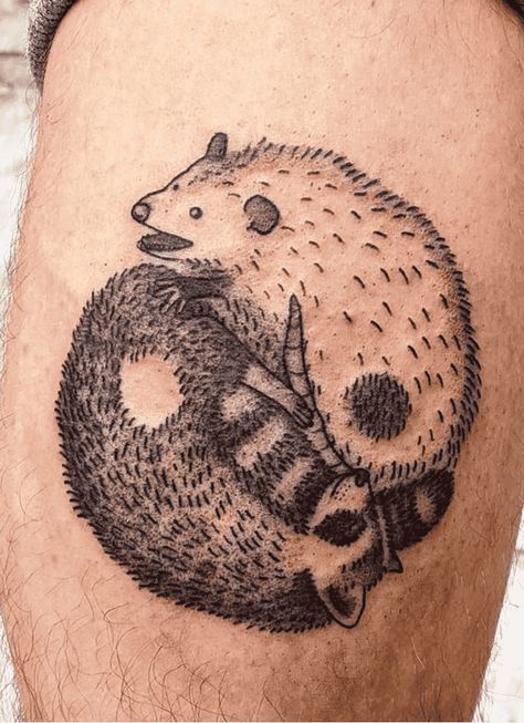 Possum Tattoo Design Ideas Images Raccoon And Opossum Tattoo, Cute Raccoon Tattoo, Possum Tattoo, Opossum Tattoo, Screaming Possum, Racoon Tattoo, Tattoo Cartoon, Raccoon Tattoo, Traditional Tattoo Inspiration