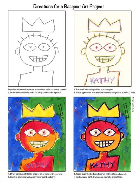 Michel Basquiat Art, Van Gogh Coloring, Jean Michel Basquiat Art, Basquiat Paintings, Collaborative Mural, Artist Van Gogh, Winter Drawings, Basquiat Art, Art Project For Kids