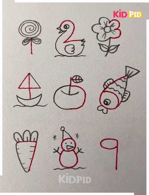 Drawings With Numbers, Kids Drawing Easy, Friday Activities, School Countdown, Abyss Anime, Whimsical Art Journal, Number Drawing, Drawing Lessons For Kids, Fun Friday