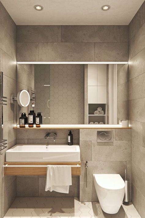 Makeover Kamar Mandi, Toilette Design, Minimalist Bathroom Design, Toilet Design, Bad Design, Minimalist Bathroom, Modern Bathroom Vanity, House Bathroom, Modern Bathroom Design