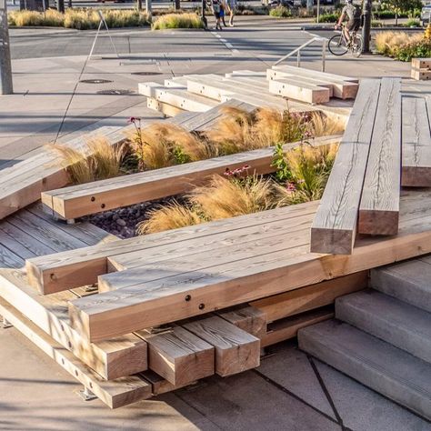 custom built Beach Architecture Landscape, Log Architecture, Fabrication Design, Outdoor Learning Spaces, Urban Landscape Design, Outdoor Patio Designs, Project Portfolio, Landscape Elements, Playground Design