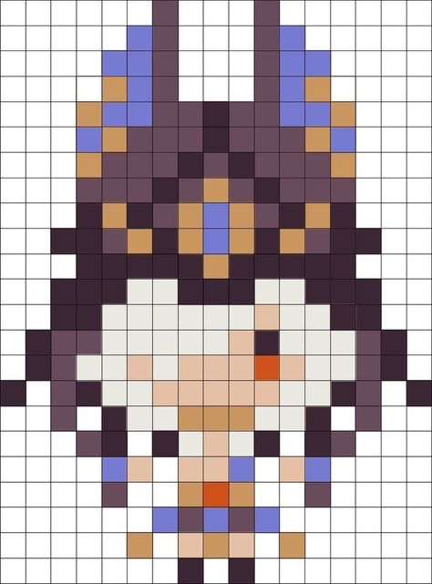 Zhongli Perler Beads, Perler Mini Bead Patterns, Anime Pearler Beads Patterns, Genshin Perler Bead Patterns, Genshin Perler Beads, Genshin Impact Perler Beads, Genshin Perler, Pixel Art Genshin, Genshin Pixel Art