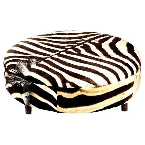 1stDibs: Antique and Modern Furniture, Jewelry, Fashion & Art Animal Print Ottoman, Zebra Ottoman, Hide Ottoman, Zebra Hide, Zebra Pillows, Fur Ottoman, Modern Club Chair, Moroccan Leather Pouf, Modern Ottoman