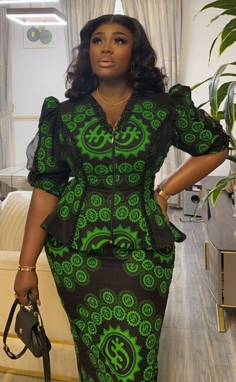 African Womens Fashion, Lace Six Pieces Gown Styles, Kaba Lace Styles, Up And Down Ankara Styles For Women, Gown Style For Ankara, Ghana Ankara Styles, Kaba Styles African Fashion Ankara, Ankara Lace Styles For Women, A Shape Ankara Gown Styles