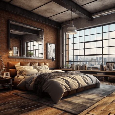 Loft Type Bedroom, Industrial Bedroom Ideas, Industrial Bedroom Design, Industrial Style Bedroom, Loft Type, Loft Style Bedroom, Zen Bedroom, Industrial Bedroom, Loft Decor