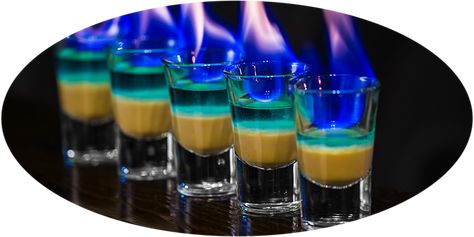 The Famous Flaming Lamborghini Shot Recipe Manhatten Cocktail, Flaming Cocktails, Flaming Shots, Alcohol Bar, Cocktail Shots, Shots Alcohol, Shot Recipes, Cocktail Drinks Recipes, Pretty Drinks