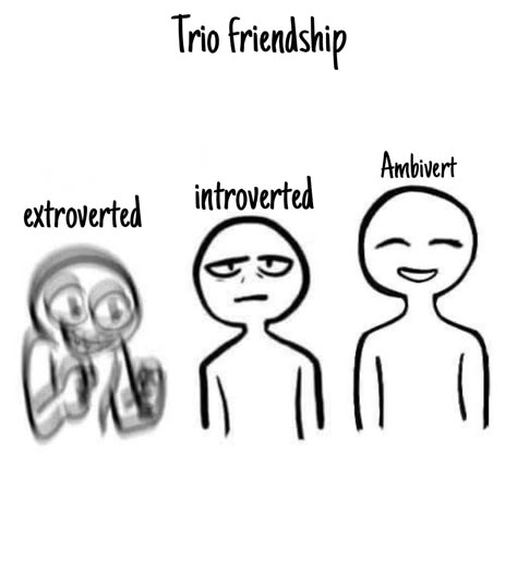 Best Friend Dynamics, Character Tropes, Goofy Drawing, Extroverted Introvert, Relationship Dynamics, Weird Quotes Funny, Friend Memes, Funny Drawings, Funny Doodles