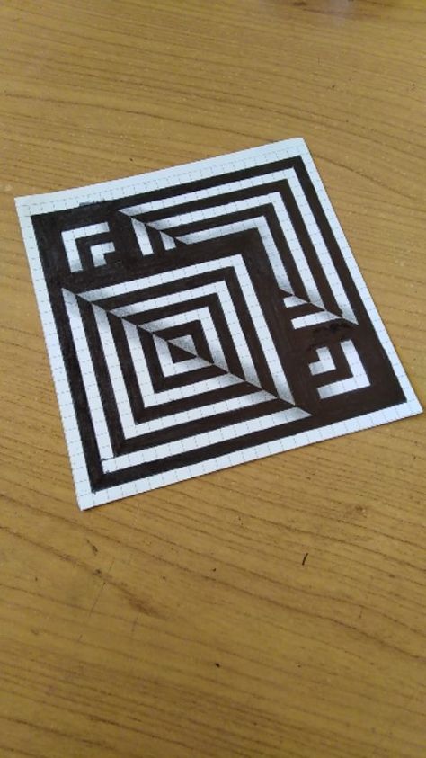 #drawing #3d | Instagram 3d Doodle Art, 2023 Drawing, Optical Illusion Drawing, Graph Paper Designs, Zen Doodle Patterns, Illusion Drawings, Graph Paper Drawings, 3d Art Drawing, Instagram Drawing