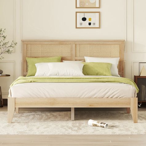 You'll love the George Oliver Solid Wooden Bed,Queen Size at Wayfair - Great Deals on all products with Free Shipping on most stuff, even the big stuff. Solid Wooden Bed, Rattan Headboard, Wooden Platform Bed, Queen Size Platform Bed, Tree Species, Solid Wood Platform Bed, Solid Wood Bed, Wooden Bed Frames, Wood Platform Bed