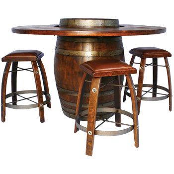 . Bistro Table In Wine Room, Wine Barrel Table And Stools, Wine Barrel Table With Concrete Top, Wine Barrel Furniture Table & Bar Stools, Whiskey Barrel Table, Wine Barrel Table, Bistro Table Set, Wine Barrel Furniture, Barrel Table