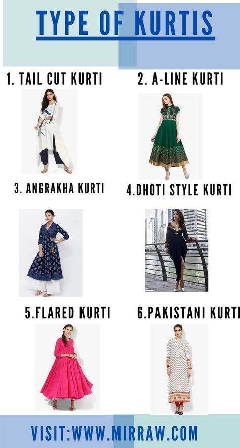 Best Kurtis Designs, New Trending Kurtis, Women's Kurti Designs, Trending Kurtis For Women, Types Of Kurti With Name, Kurti Patterns Ideas Stylists, Types Of Kurtas For Women, Salwar Types, Trending Outfits For Women Indian