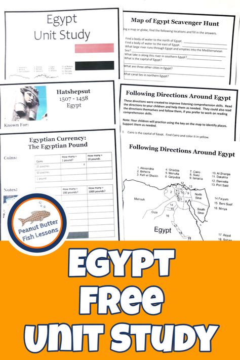 Egypt_Unit_Study_PIN Map Of Egypt Printable, Ancient Egypt Recipes, Ancient Egypt 1st Grade, Ancient Egypt Crafts Projects, Ancient Egypt Printables, Egypt Unit Study, Ancient Egypt Lesson Plans, Ancient Egypt Unit Study, Ancient Egypt Lessons