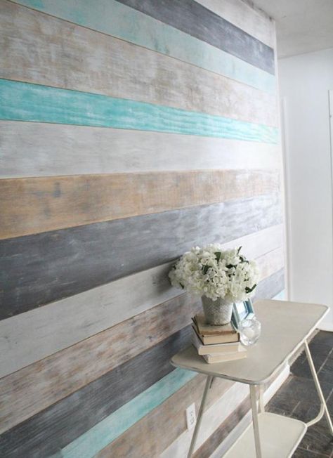 DIY Wood Planked Accent Wall add warmth and texture to your room by adding wood planks to your wall. Diy Plank Wall, Apartemen Studio, Diy Wood Wall, Plank Walls, Diy Holz, Wood Planks, My New Room, Wall Paint, Wooden Wall