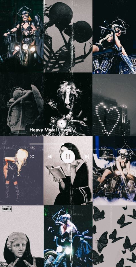 Heavy Metal Lover Lady Gaga, Canciones Aesthetic, Heavy Metal Lover, Mother Monster, Music Collage, Artist Aesthetic, Anime Wallpaper Phone, Born This Way, A Star Is Born